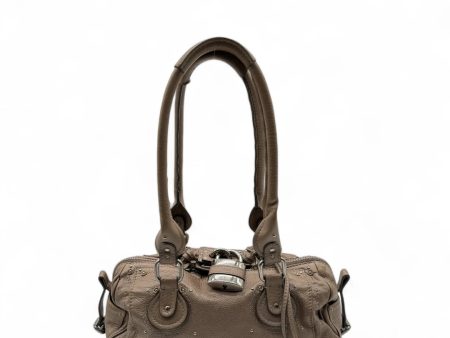 Chloé Handtasche Paddington mit langen Henkeln aus Leder metallic braun Hot on Sale