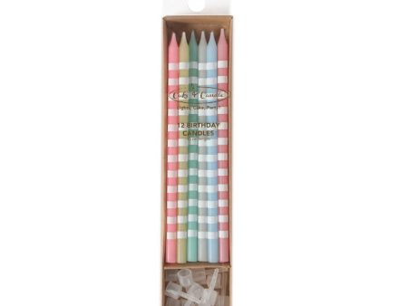 Bake Group - Pastel Striped Candles Hot on Sale