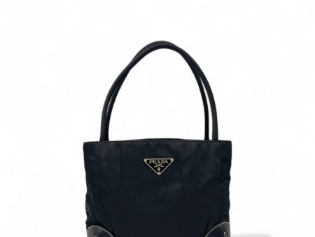 Prada Handtasche   Tote bag Nylon mit schwarzen Lederdetails schwarz Online