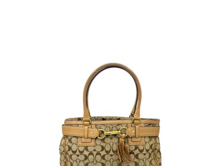 Coach Handtasche mit hellbraunen Leder monogram beige Sale