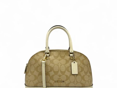 Coach Handtasche Signature Lederdetails weiß monogram braun Sale