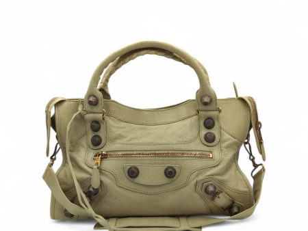 Balenciaga Handtasche Giant Town City bag mit Umhängegurt aus Leder beige Fashion