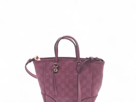 Gucci Handtasche   Shopper Guccissima mit Umhängegurt aus Leder monogram rot Discount