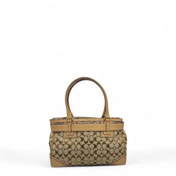 Coach Handtasche mit hellbraunen Leder monogram beige Sale