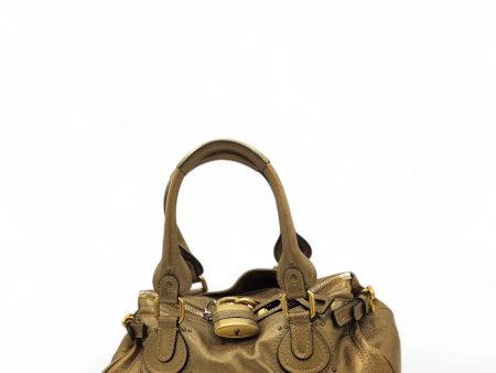 Chloé Handtasche Paddington aus Leder metallic gold Cheap