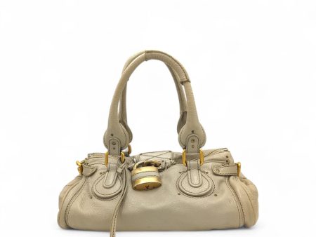 Chloé Handtasche Paddington aus Leder hellgrau on Sale