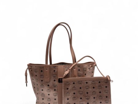 MCM Handtasche   Liz Shopper medium mit Pochette aus Visetos rosegold Online Hot Sale